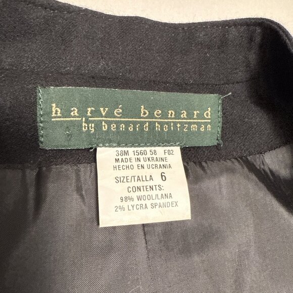 Harve Benard Vintage 98% Wool Black Sleeveless Knee Length Career Dress Size 6 - Picture 6 of 9